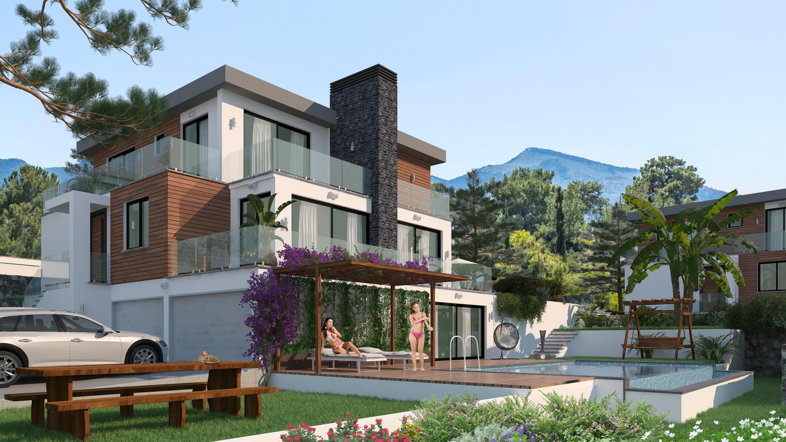 4+2 TRIPLEX VILLA FOR SALE IN ÇATALKÖY, GİRNE, FROM THE PROJECT PHASE