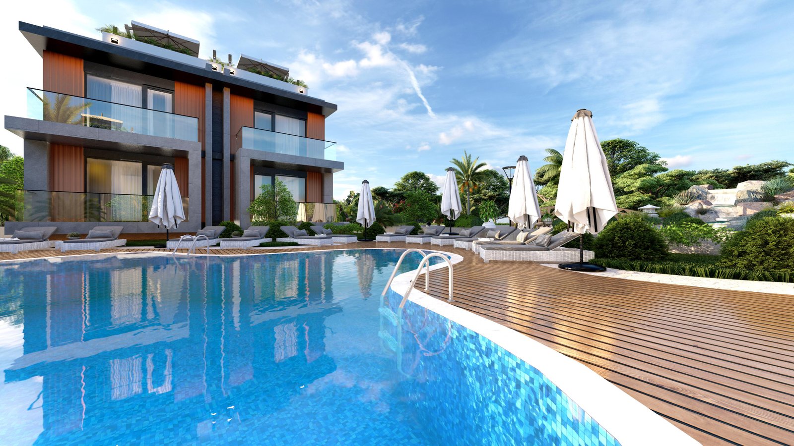 2+1 FLATS WITH POOL FOR SALE FROM THE PROJECT IN GIRNE ALSANCAK AREA