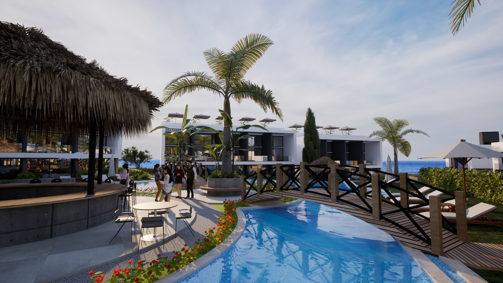 LUXURY APARTMENTS 300 METRES FROM THE SEA FOR SALE IN TATLISU FROM THE PROJECT PHASE